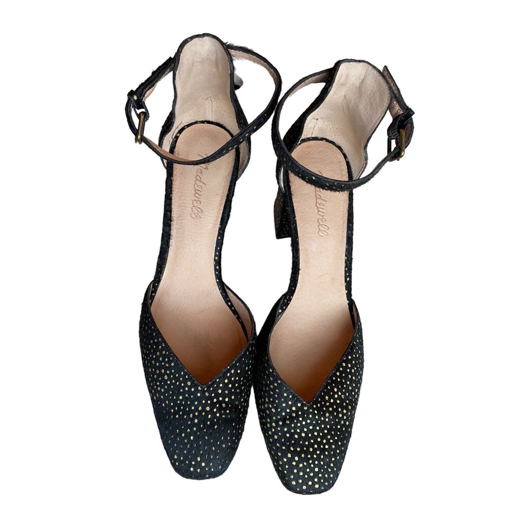 Madewell SIZE 9.5 The Dove High Heel Sandal in Metallic Dot Calf Hair - Picture 3 of 10